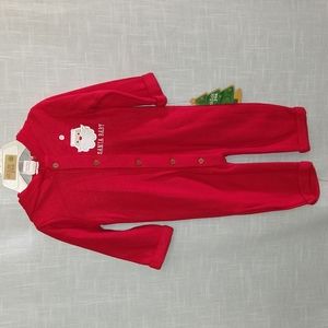 Red Christmas baby santa claus coverall long sleeve hoodie jumpsuit